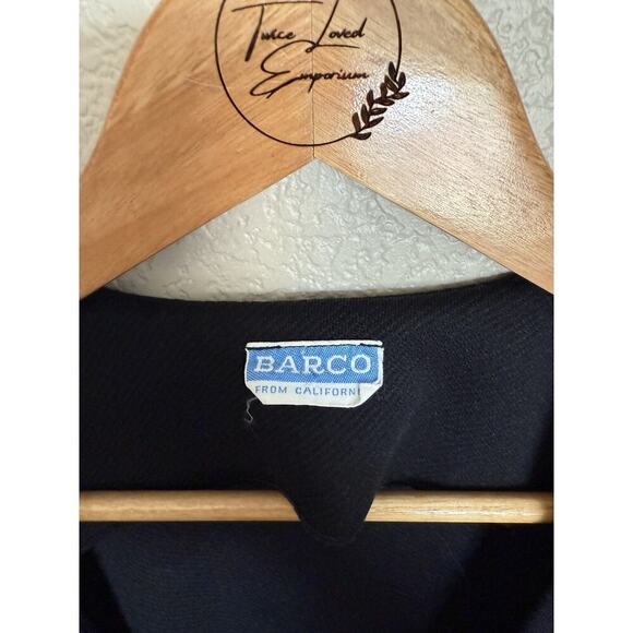 Vintage 1950/1960s Barco From California Black Twill Mod Shift Dress Size Medium - Picture 3 of 4